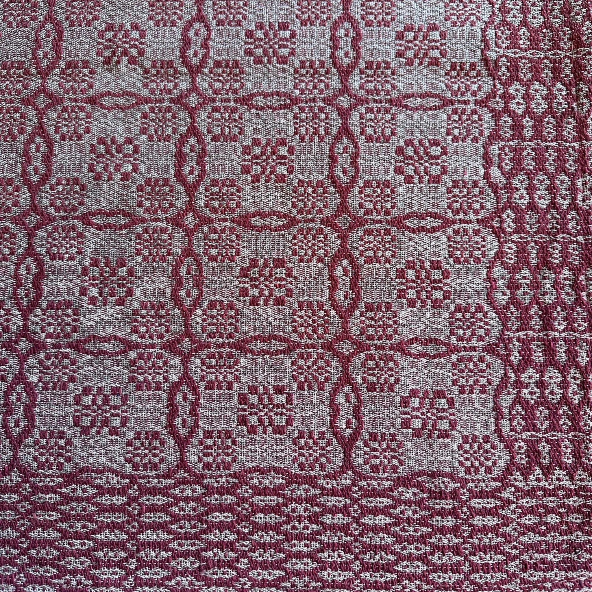 Saratoga Garnet and Tan Woven Table Runner 32"