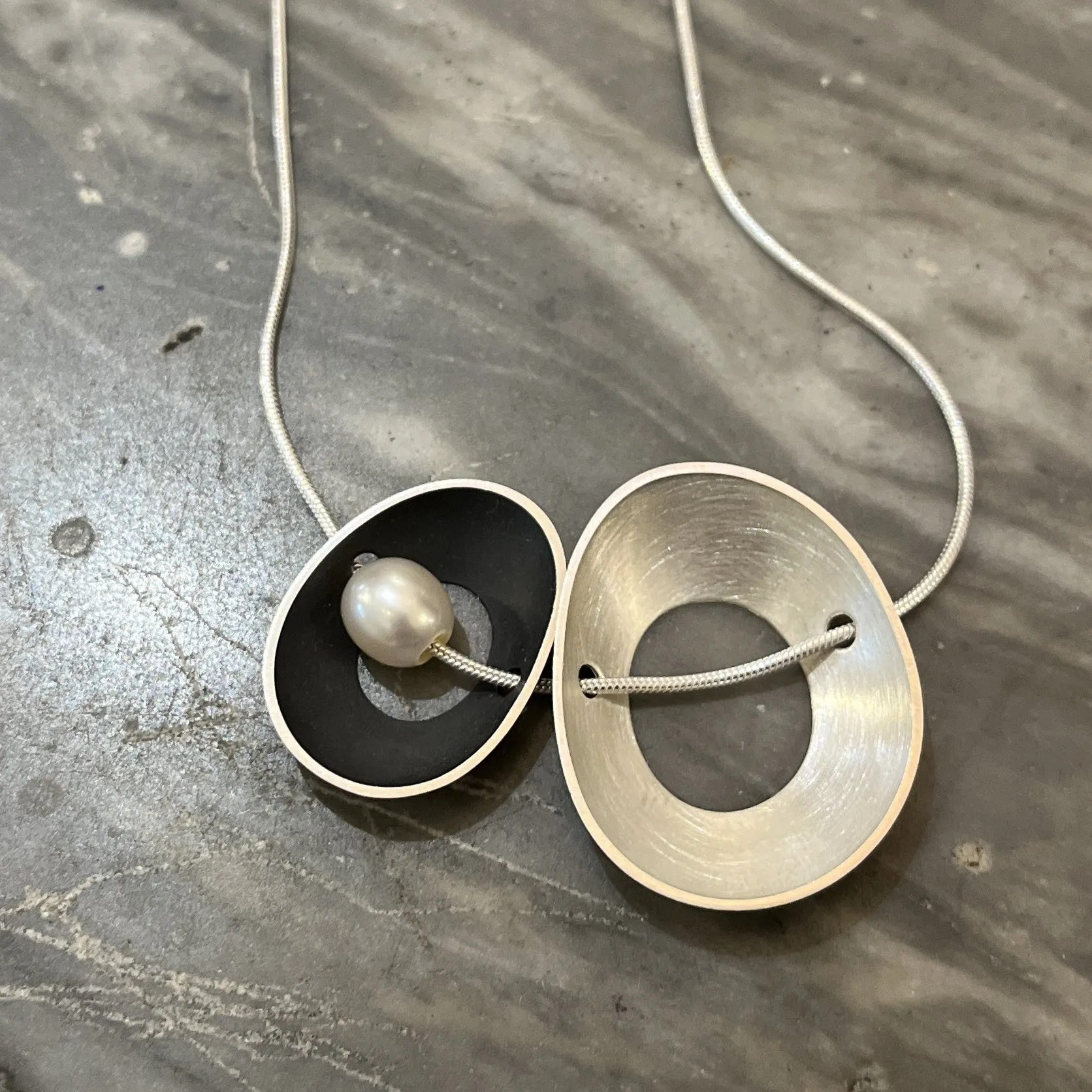 Side by side periwinkle necklace