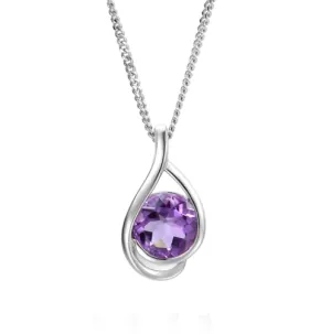 Silver Amethyst Swirl pendant