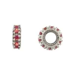 Silver & Garnet Charm S009G