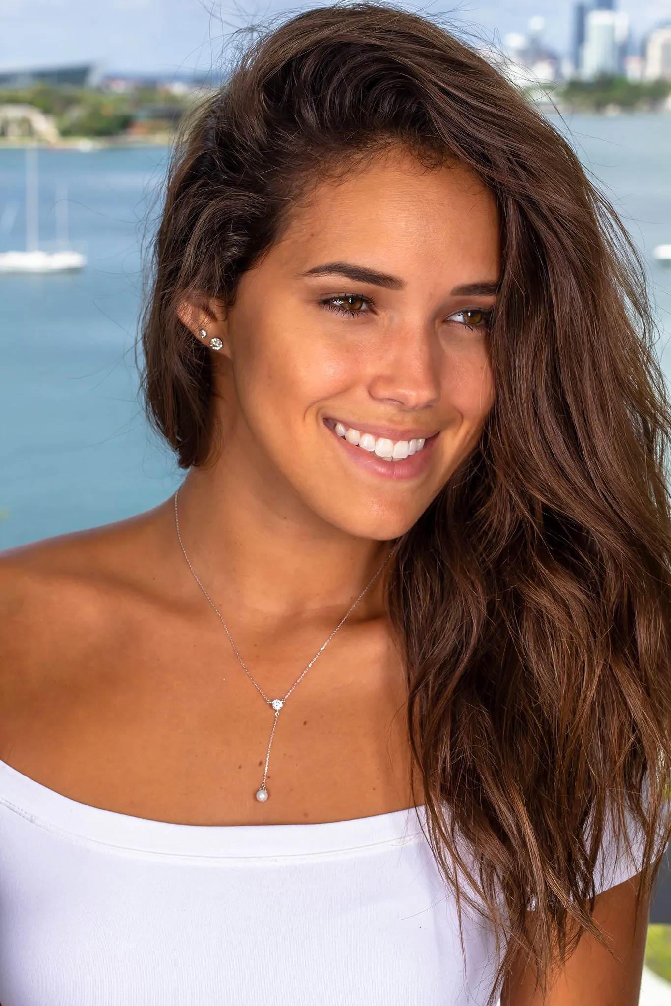 Silver Necklace with Pearl