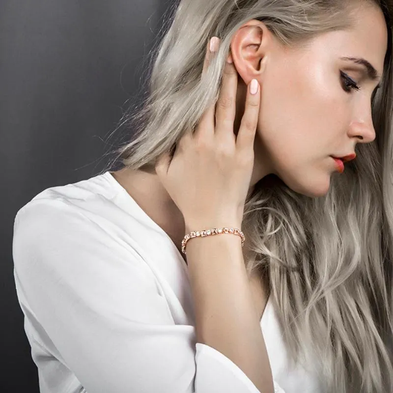 Simple and Trendy Rhinestone Adorned Bracelet