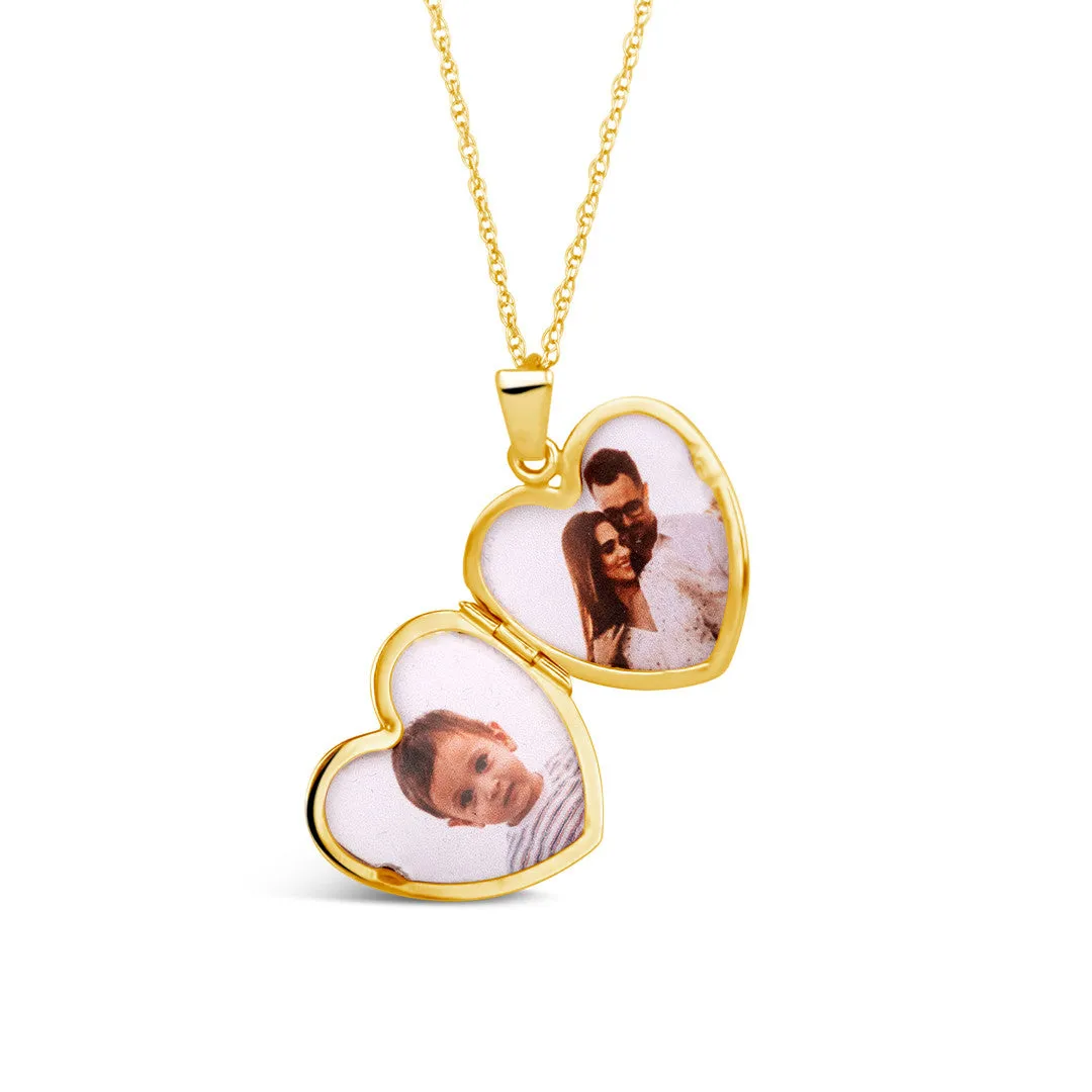 Solid Gold Heart Diamond Locket
