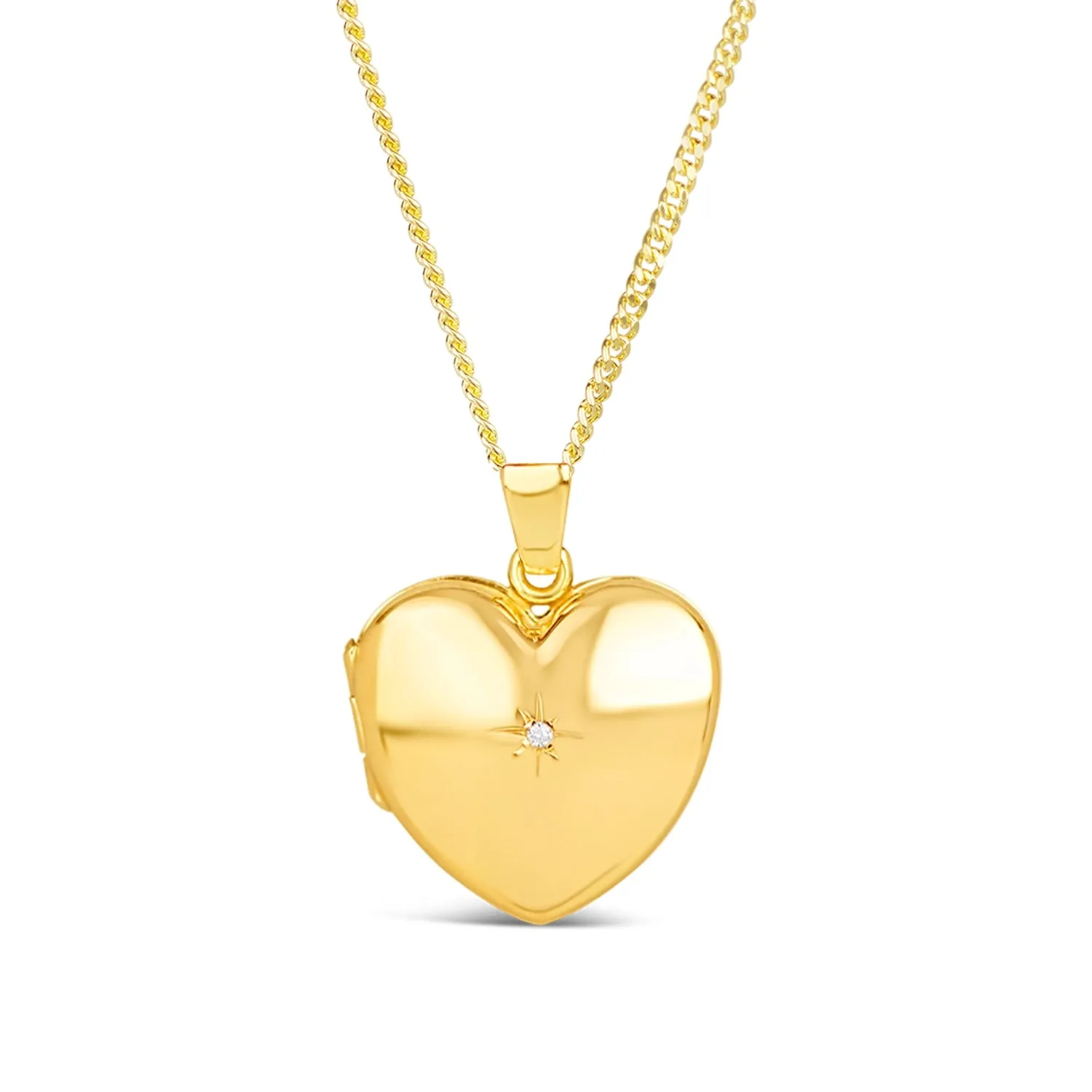 Solid Gold Heart Diamond Locket