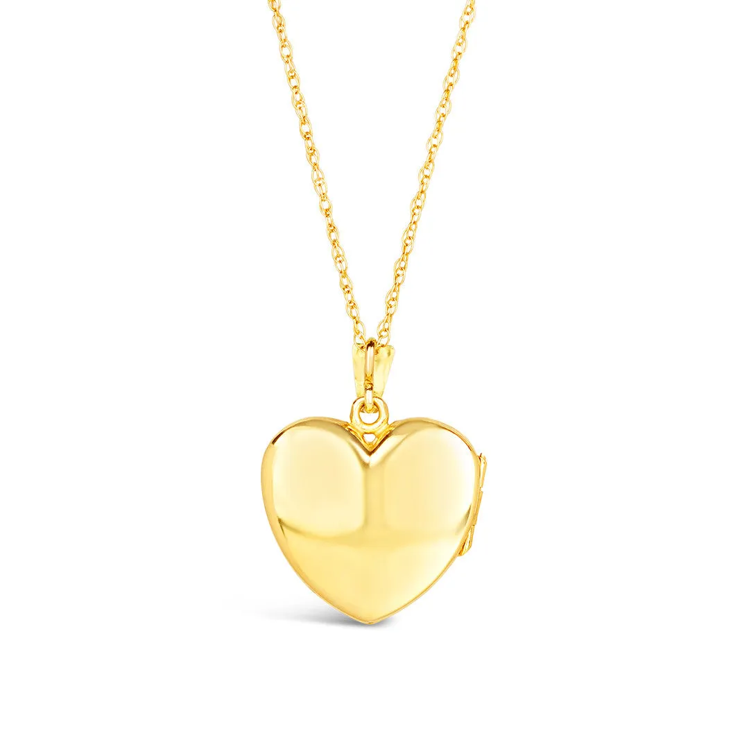 Solid Gold Heart Diamond Locket