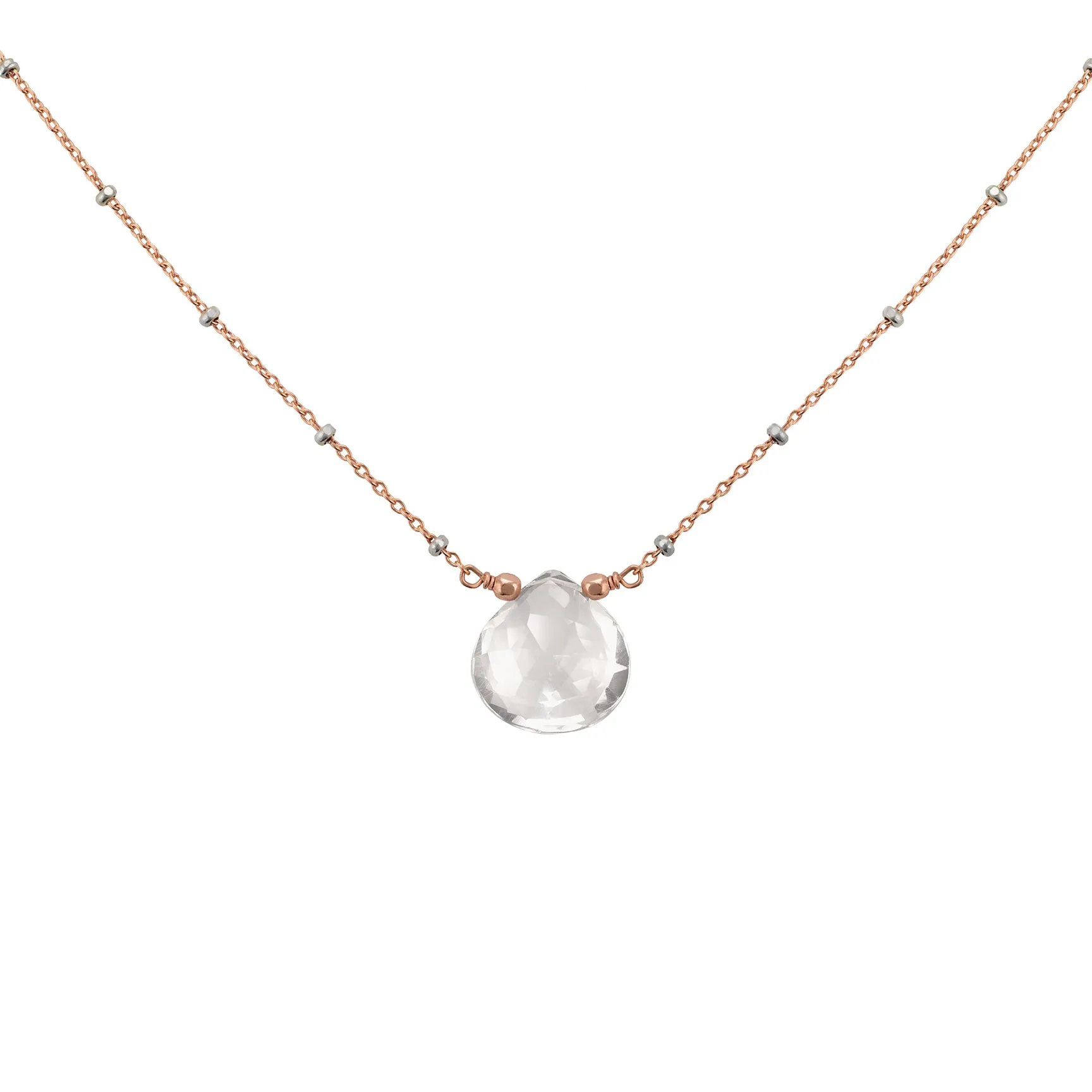 Solitaire Quartz Drop Necklace
