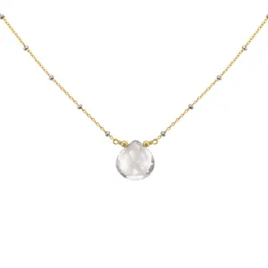 Solitaire Quartz Drop Necklace