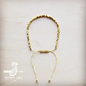 **Stackable Woven Beaded Bracelet in Gold 809w