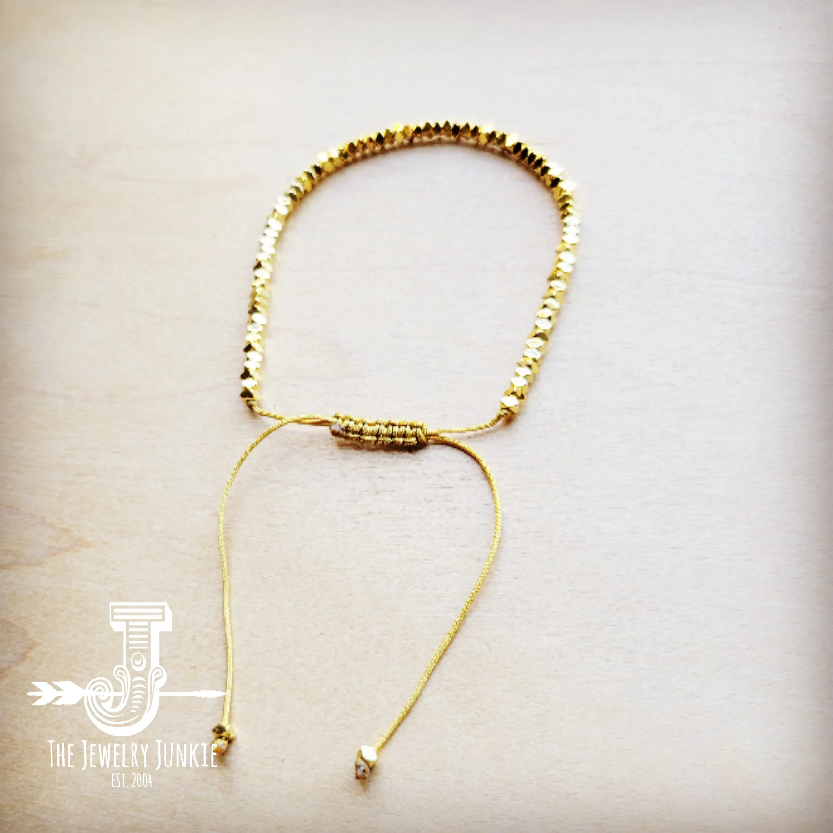 **Stackable Woven Beaded Bracelet in Gold 809w