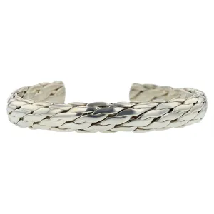 Sterling Silver Woven Design Cuff Bracelet