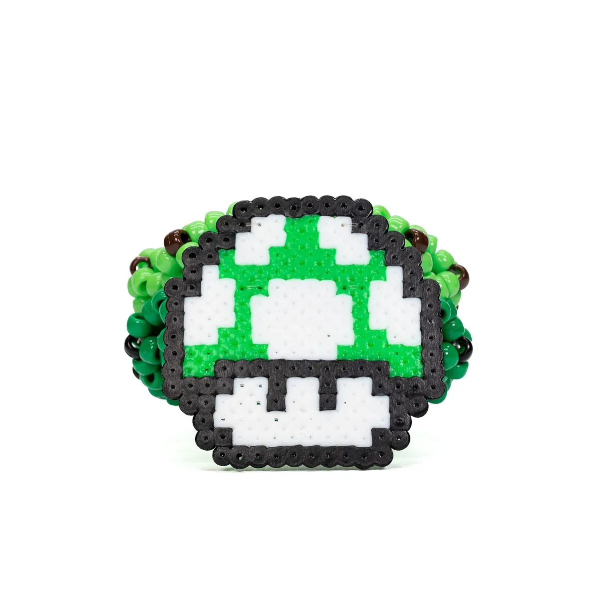 Super Mario 1Up Green Rave Kandi Cuff Bracelet