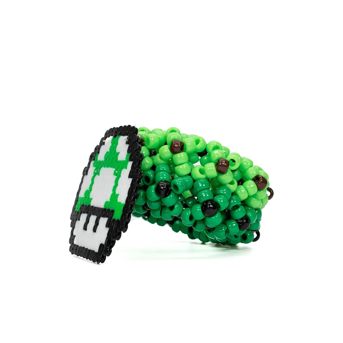 Super Mario 1Up Green Rave Kandi Cuff Bracelet