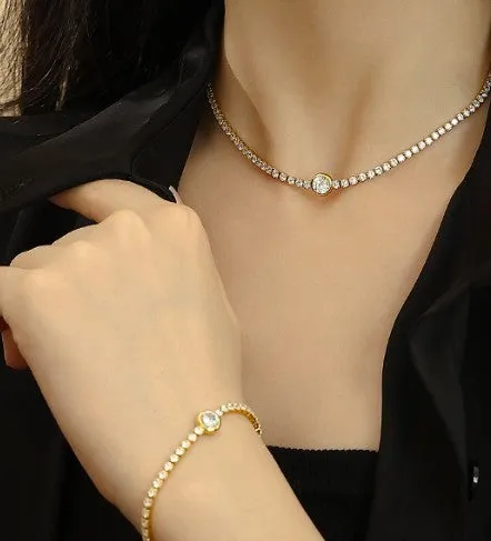 Tennis Zircon Necklace