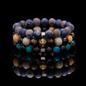 The Odin | Mens Stainless Steel Bracelets with Tiger Eye Turquoise Stone