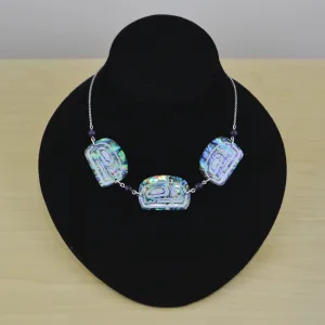 Triple Abalone Trout Head Necklace