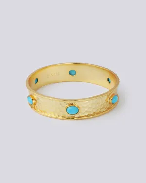 Turquoise Gold Bangle Bracelet