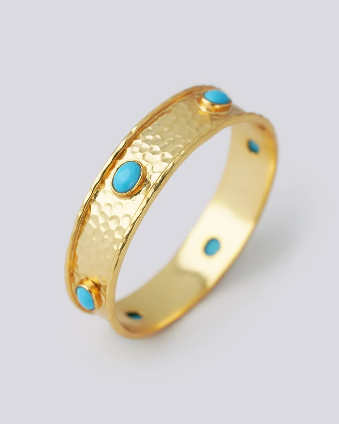 Turquoise Gold Bangle Bracelet
