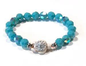 Turtle Bracelet - Stretch - Crystal Accents