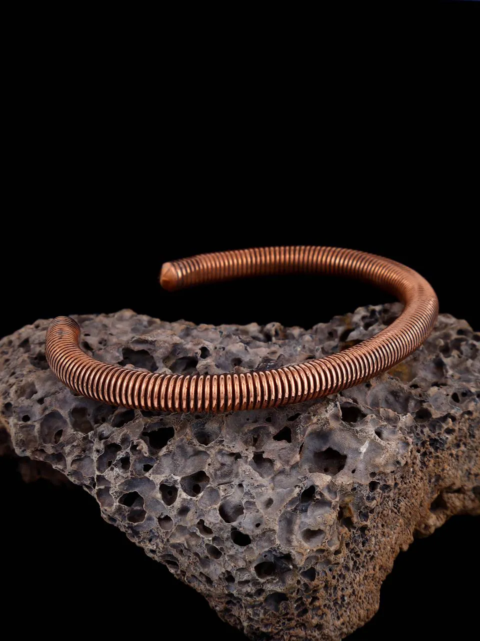 Twisted Coil Copper Cuff Bracelet