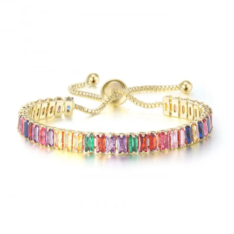 Vibrant Multicolor Zircon Bejeweled Tennis Bracelets