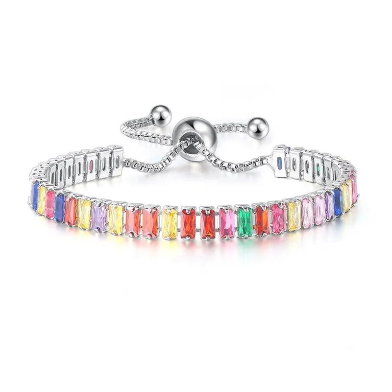 Vibrant Multicolor Zircon Bejeweled Tennis Bracelets