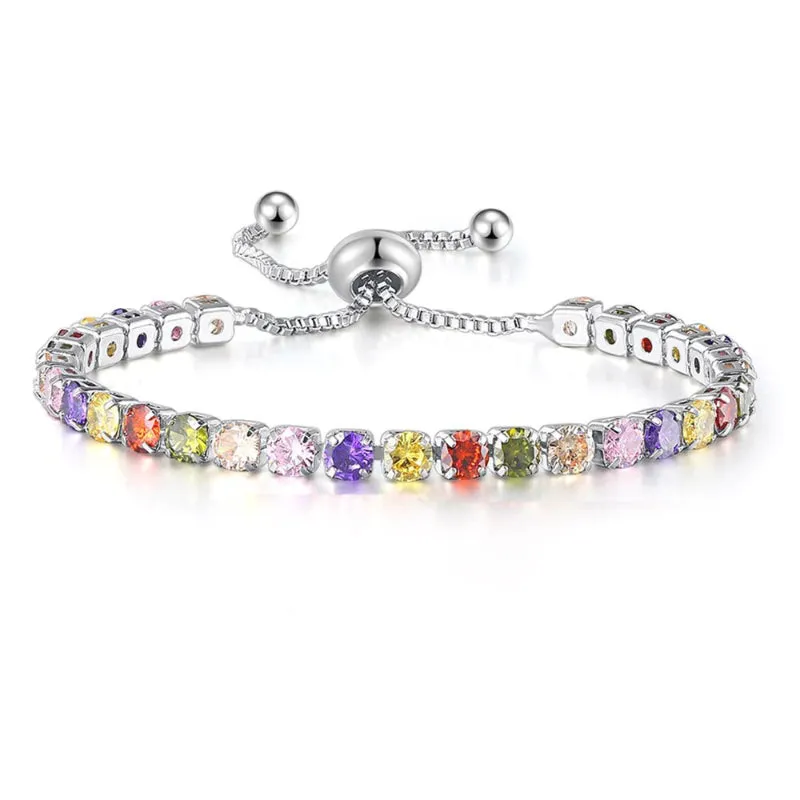 Vibrant Multicolor Zircon Bejeweled Tennis Bracelets