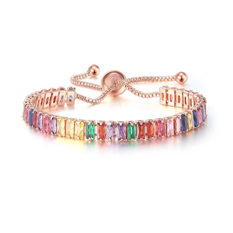 Vibrant Multicolor Zircon Bejeweled Tennis Bracelets