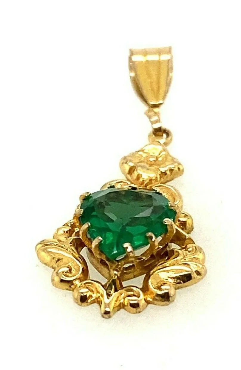 Vintage 9ct Yellow Gold & Garnet Top Doublet Pendant Fine Jewellery
