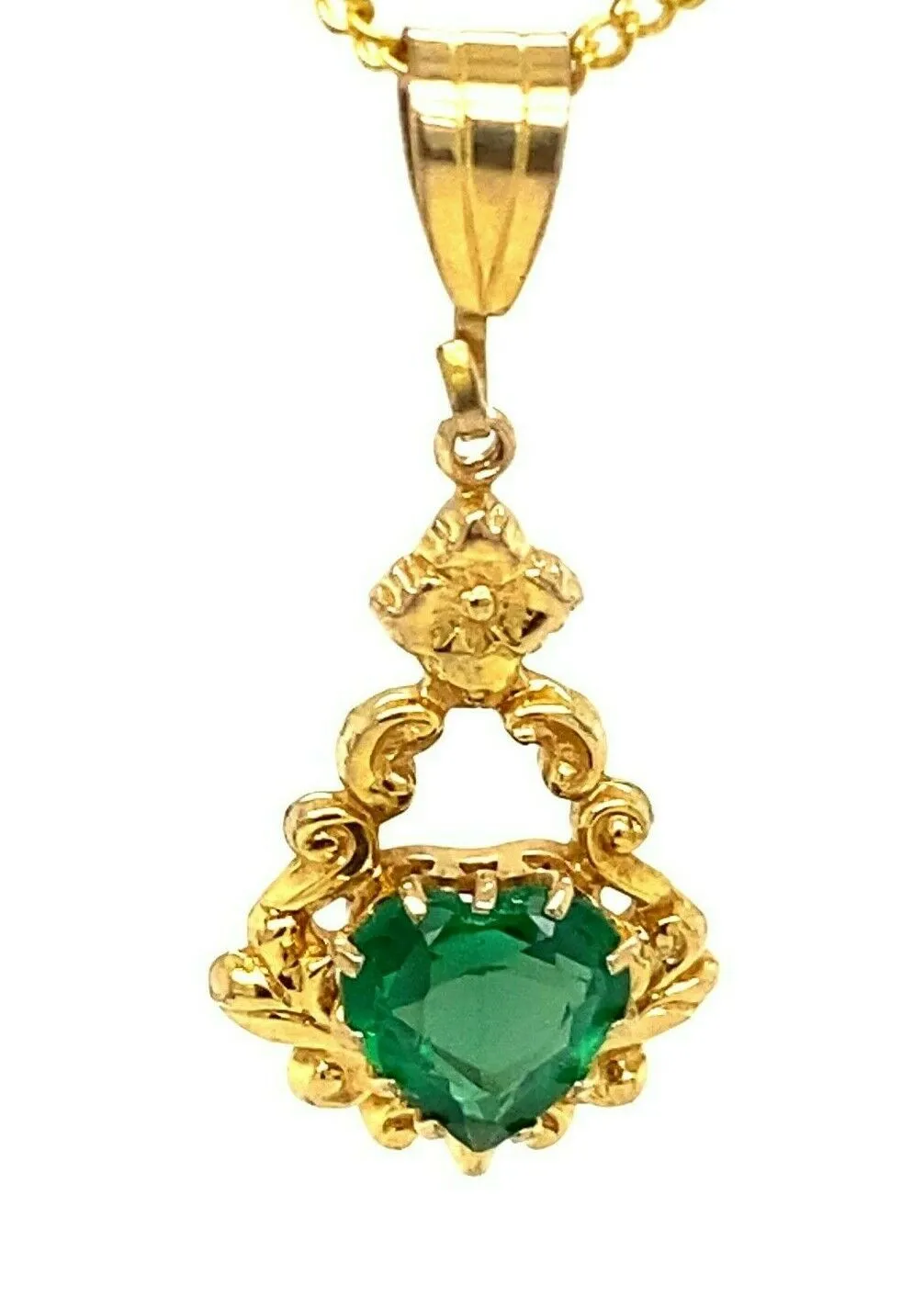 Vintage 9ct Yellow Gold & Garnet Top Doublet Pendant Fine Jewellery