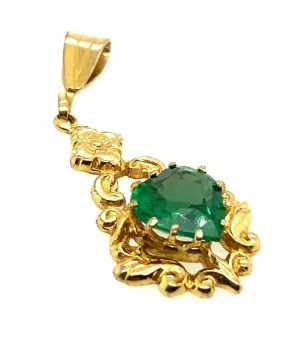 Vintage 9ct Yellow Gold & Garnet Top Doublet Pendant Fine Jewellery