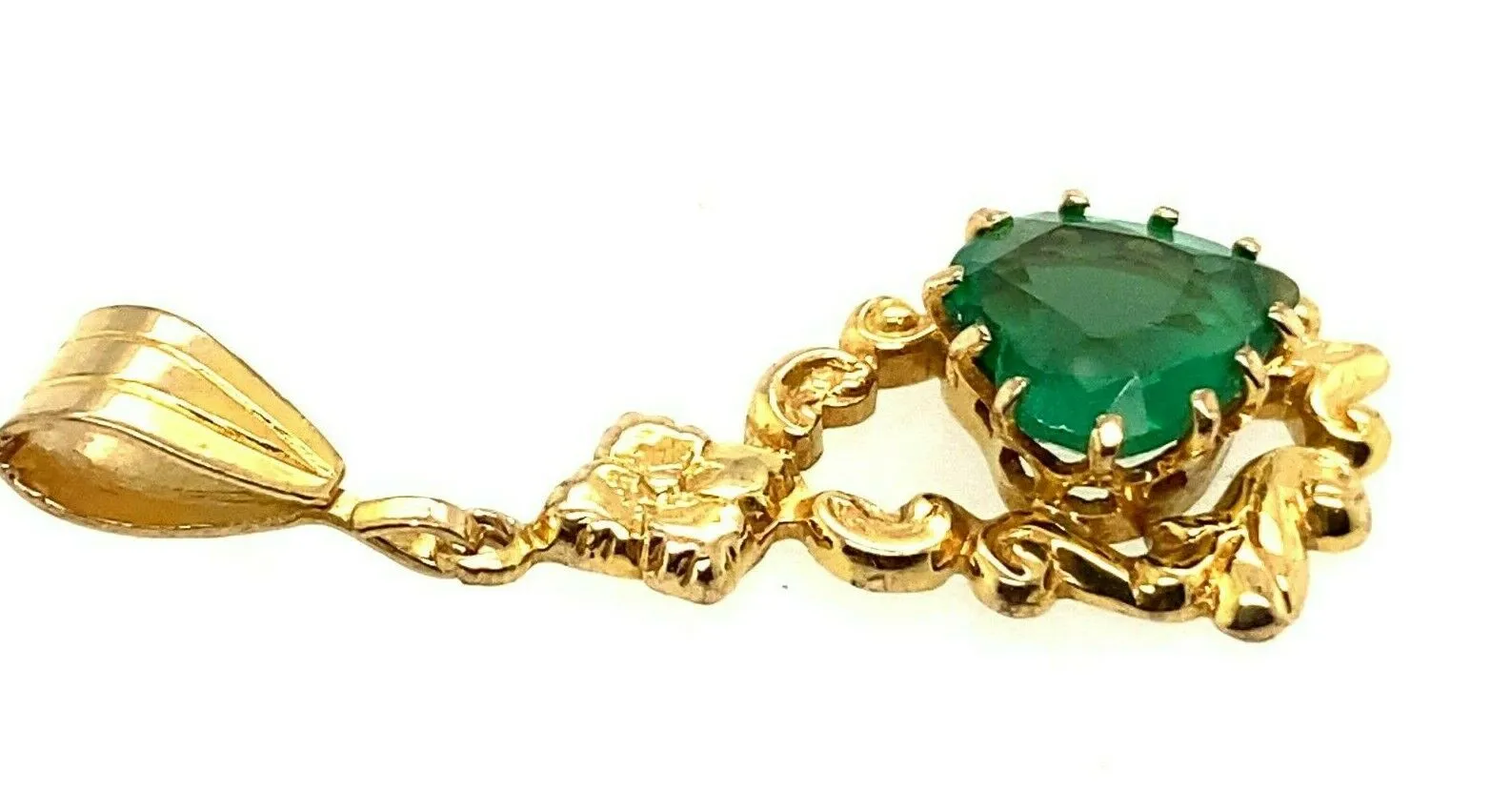 Vintage 9ct Yellow Gold & Garnet Top Doublet Pendant Fine Jewellery