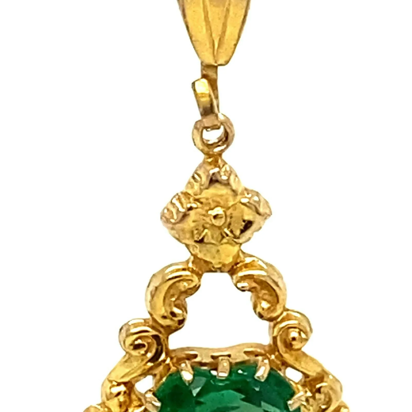 Vintage 9ct Yellow Gold & Garnet Top Doublet Pendant Fine Jewellery