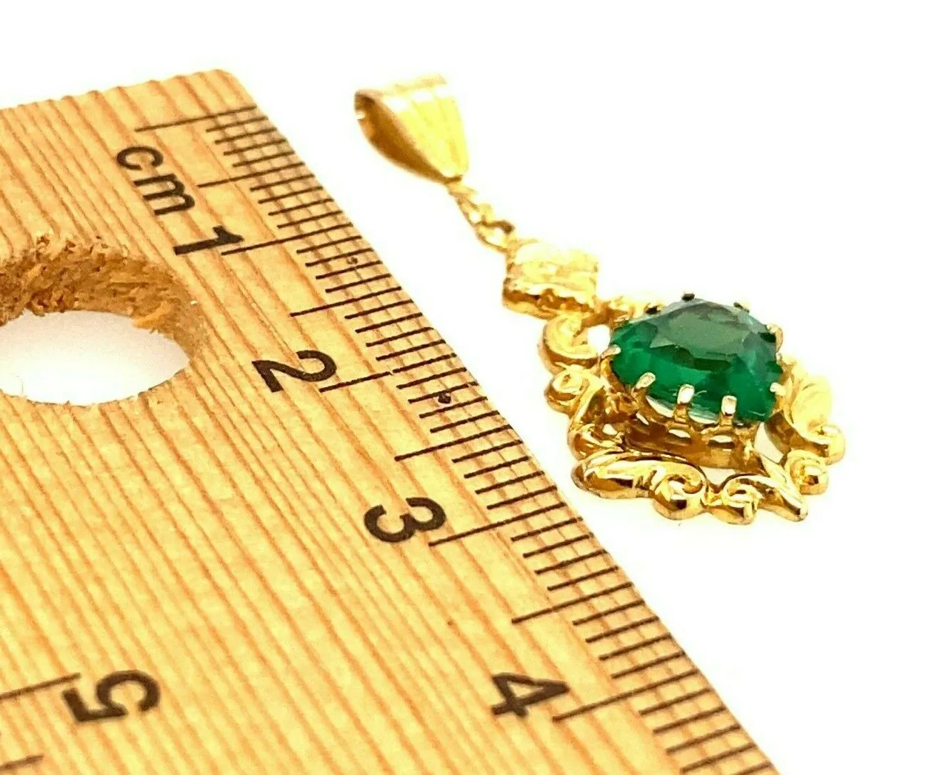 Vintage 9ct Yellow Gold & Garnet Top Doublet Pendant Fine Jewellery