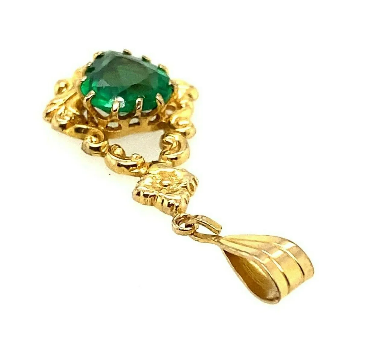 Vintage 9ct Yellow Gold & Garnet Top Doublet Pendant Fine Jewellery