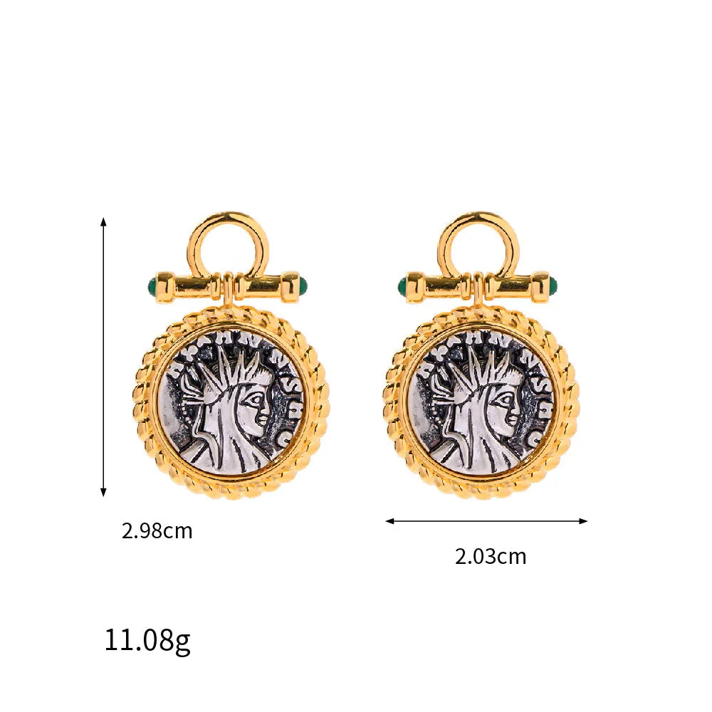 Vintage ancient coins Greek goddess Earrings