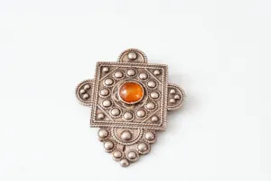 Vintage Middle Eastern Silver Cross Pendant
