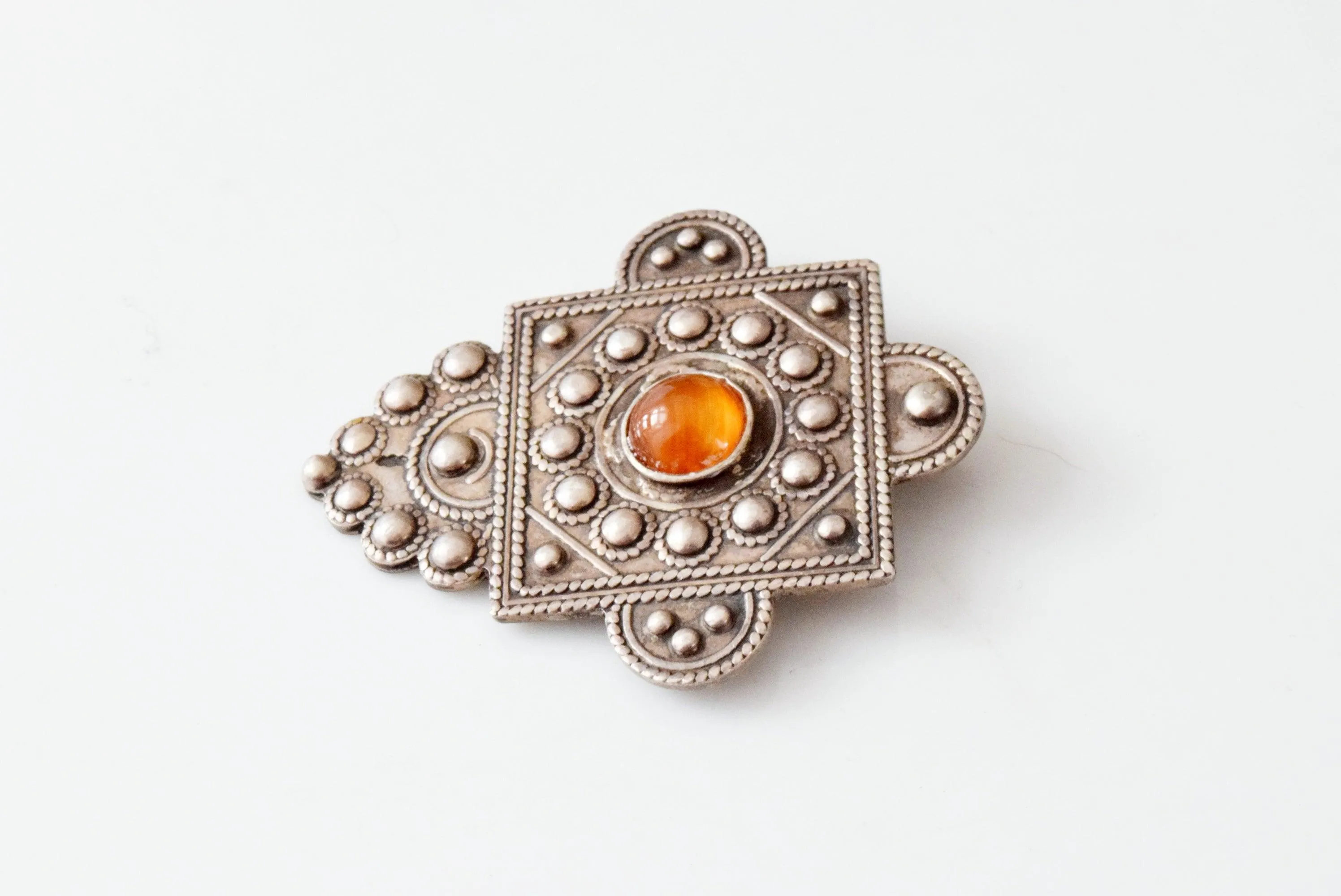 Vintage Middle Eastern Silver Cross Pendant