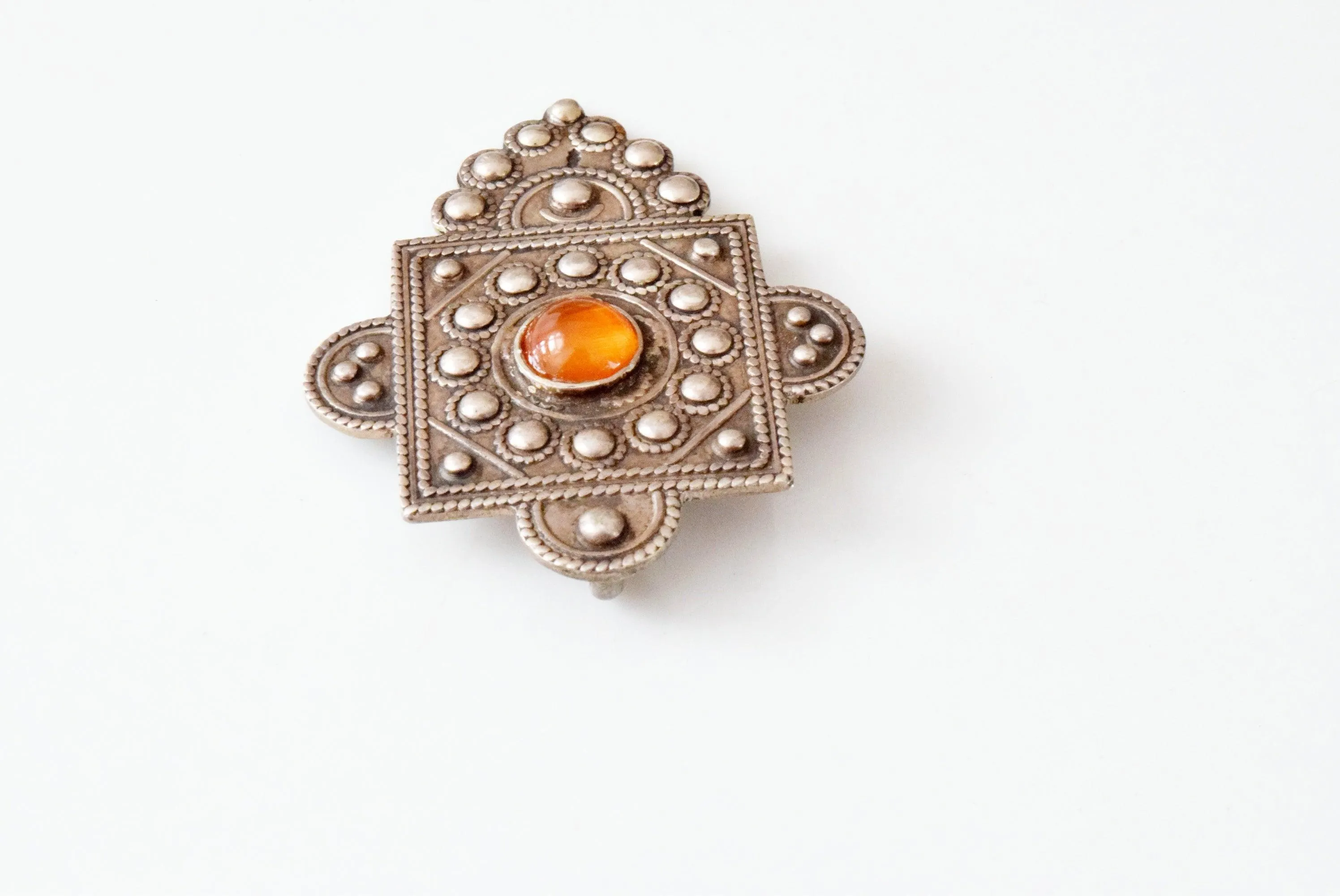 Vintage Middle Eastern Silver Cross Pendant