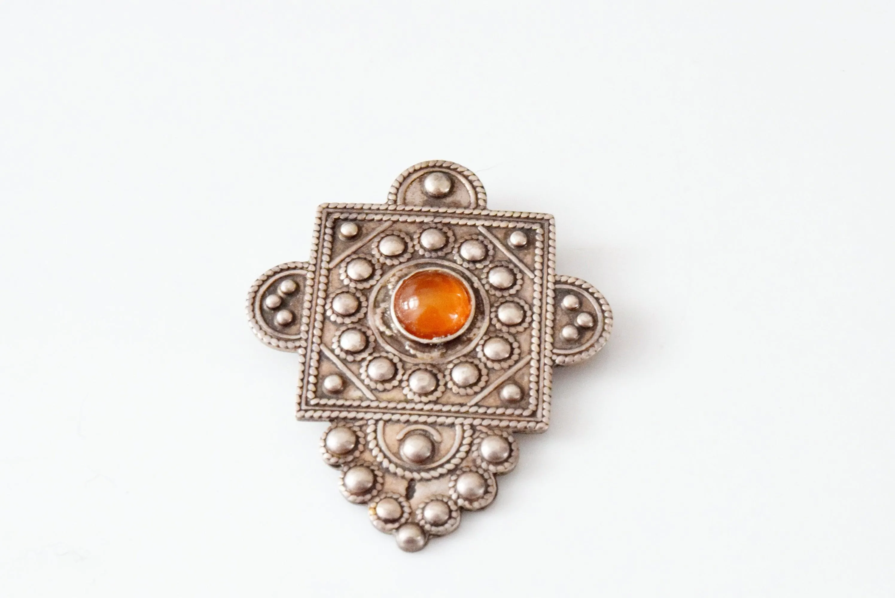 Vintage Middle Eastern Silver Cross Pendant