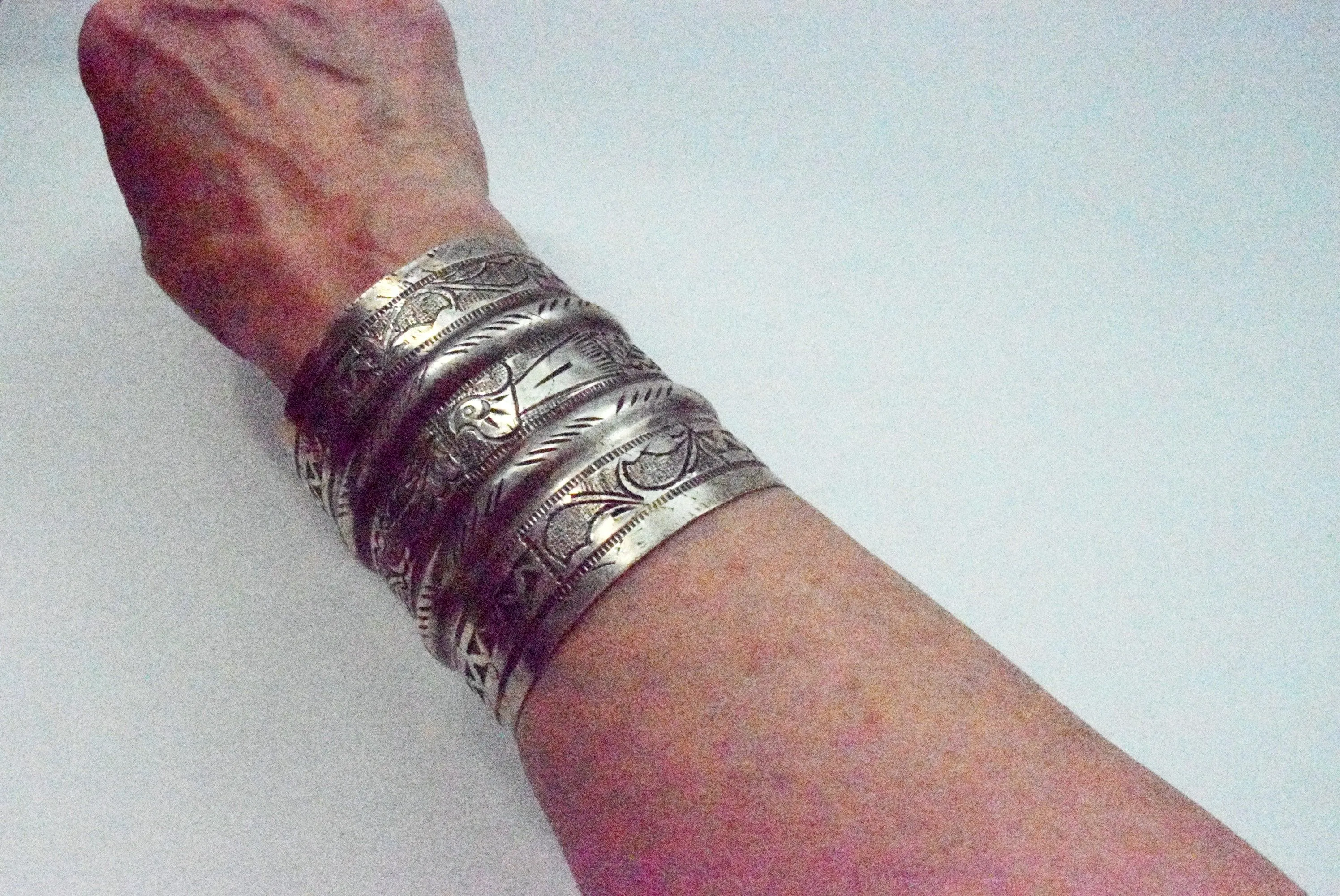 Vintage Wide Silver Siwa Bracelet