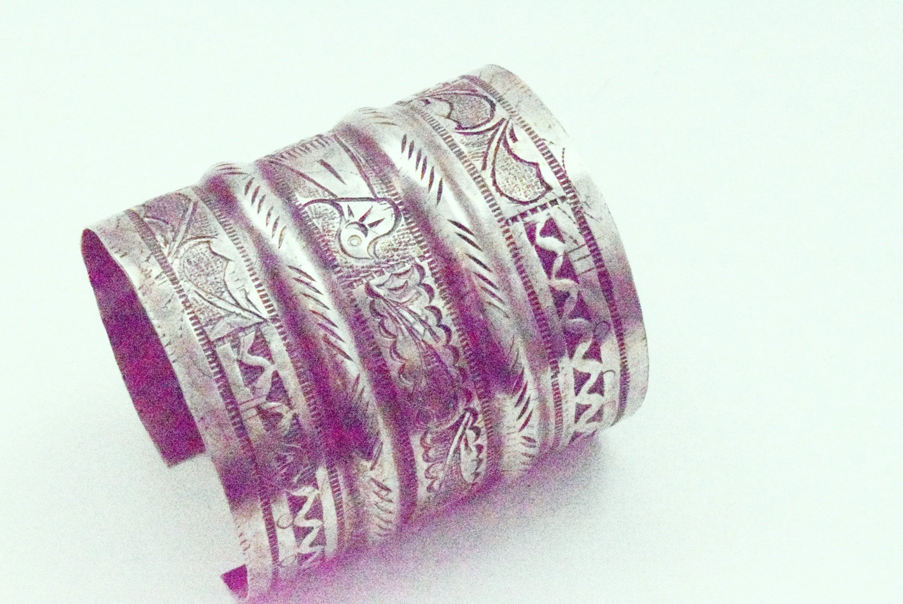 Vintage Wide Silver Siwa Bracelet