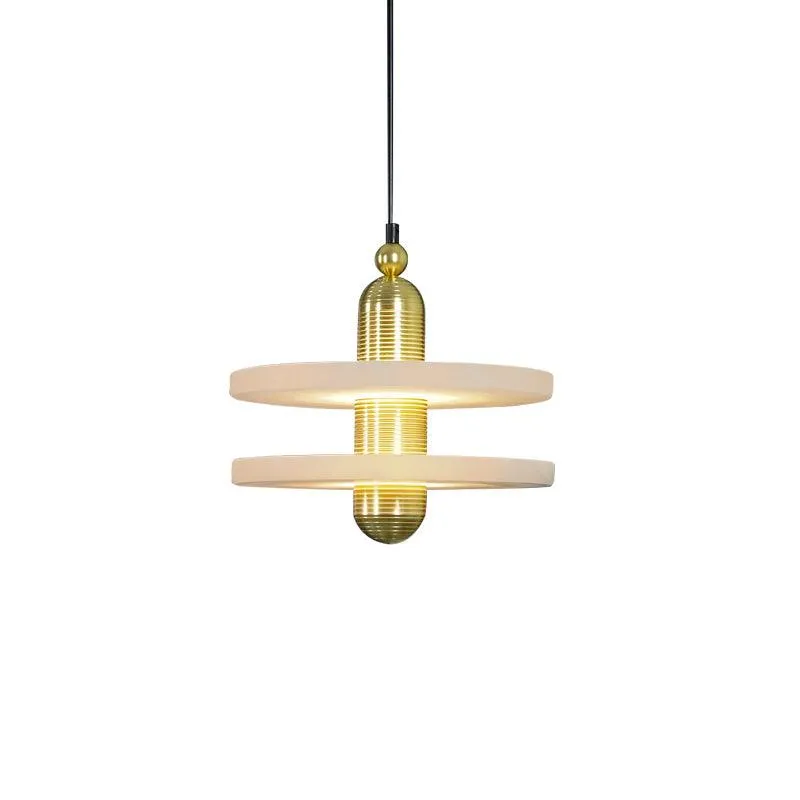 White Alabaster Copper Pendant Lamp