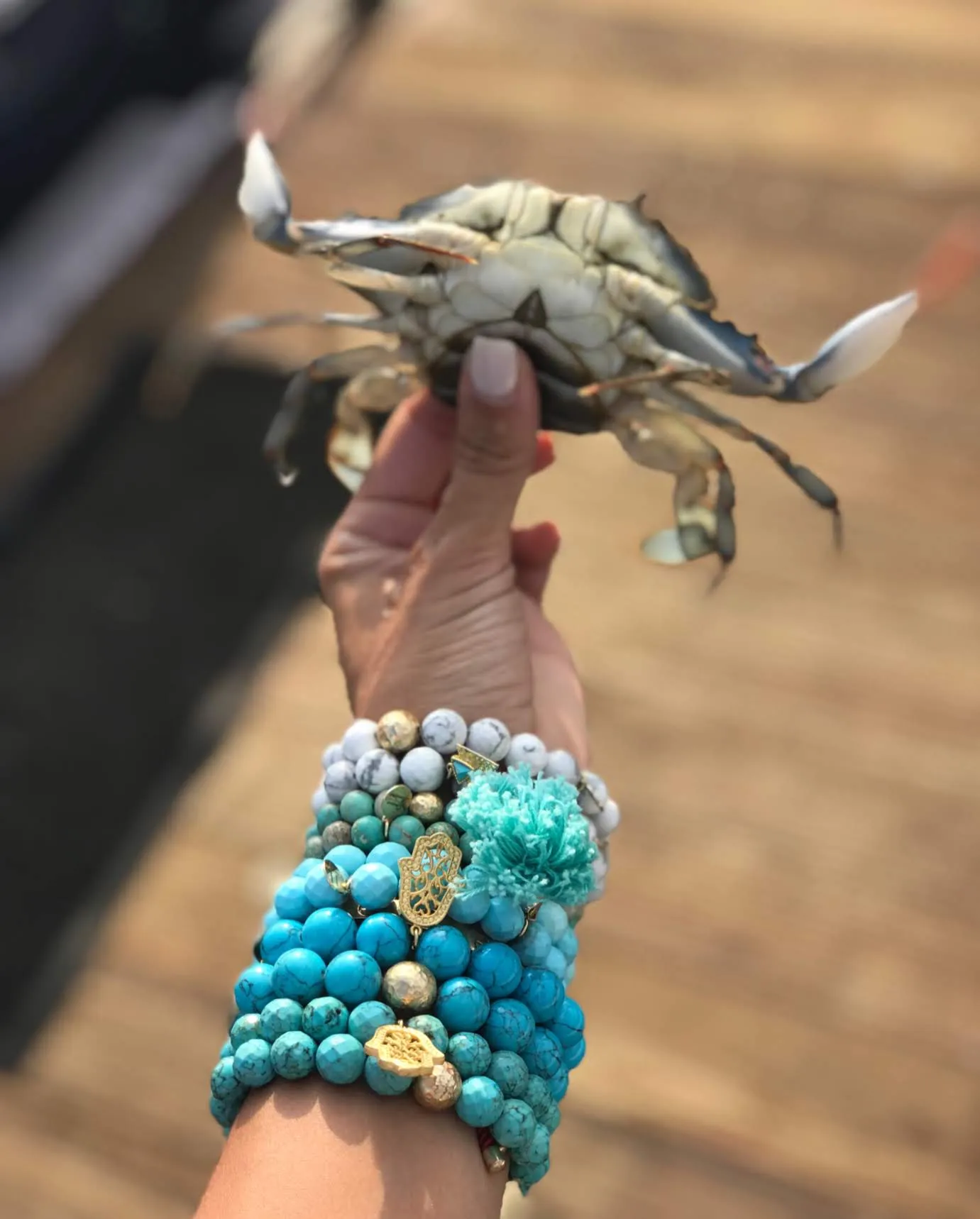 White Howlite with Turquoise Dagger Pendant