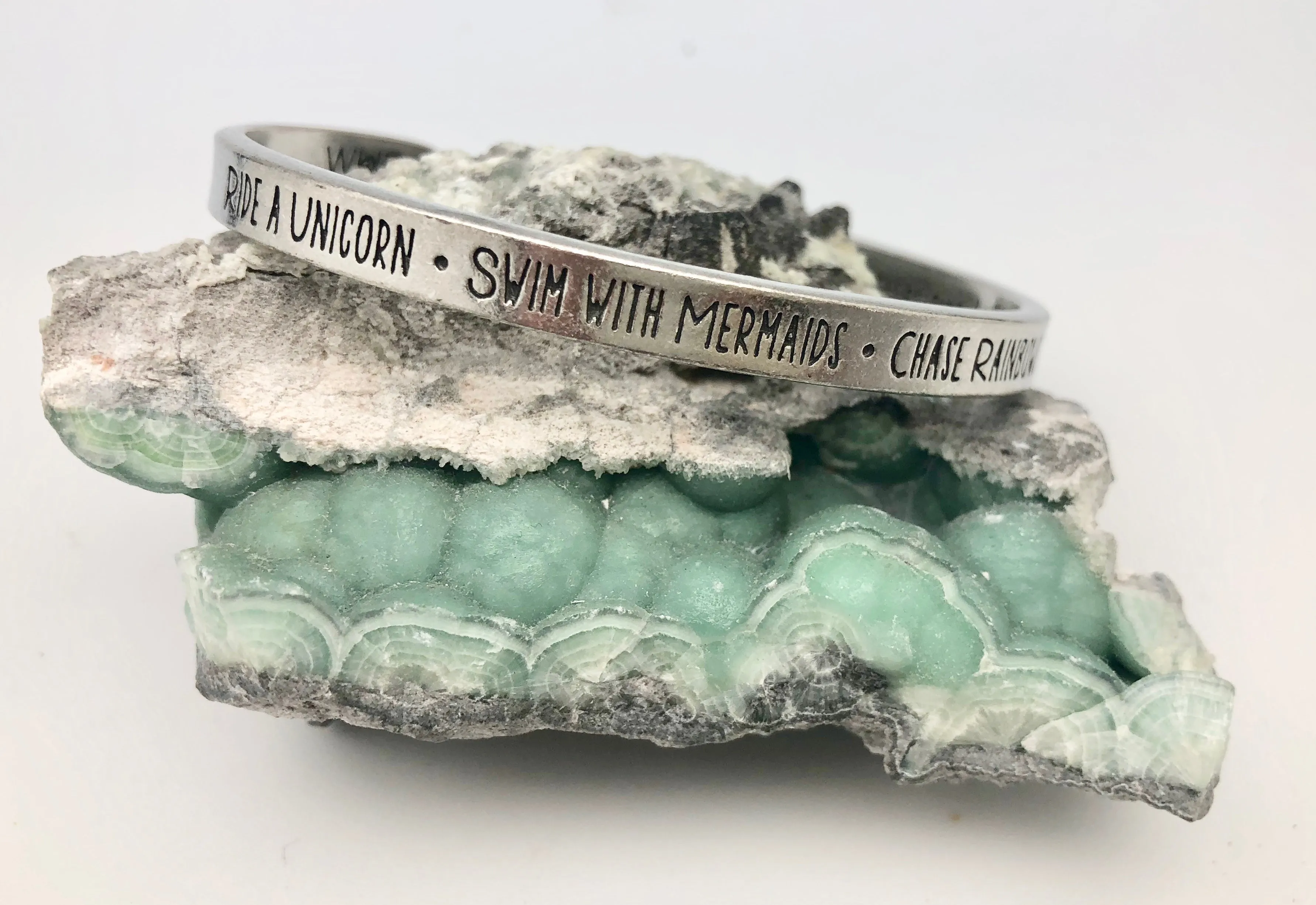 Whitney Howard Cuff Bracelet - Ride a Unicorn - Swim with Mermaids -Chase Rainbows