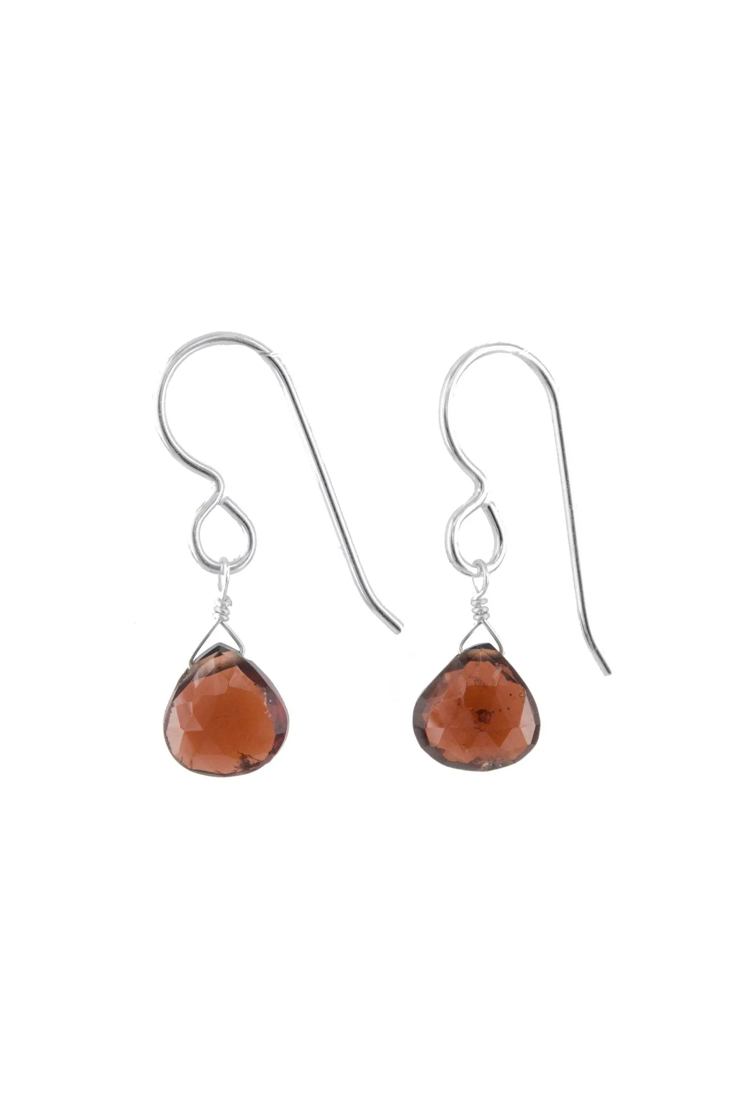 Wine Red Garnet January Birthstone Dangle Earrings