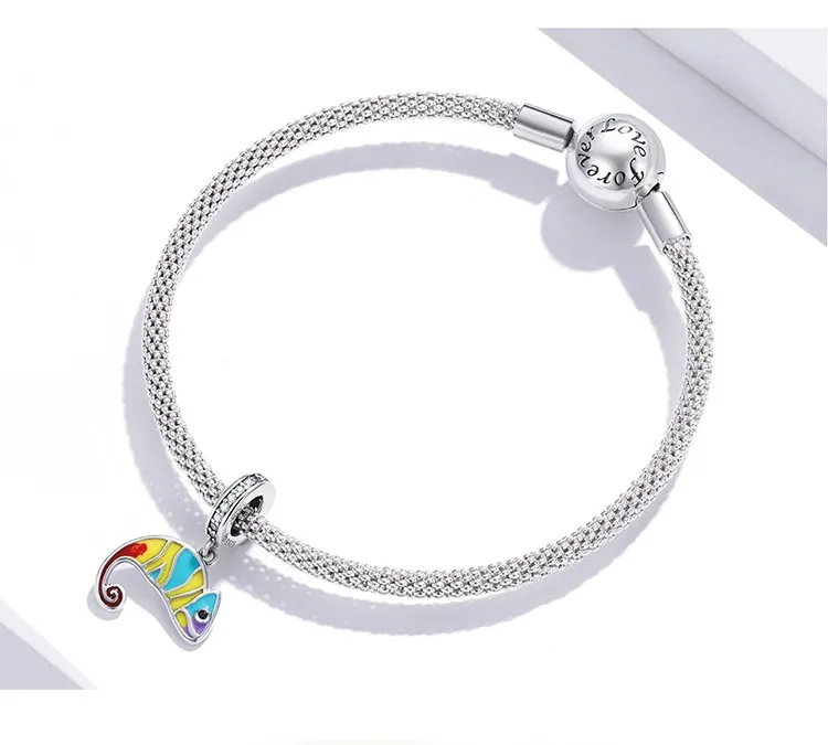 Women's Pendant S925 Sterling Silver Chameleon Bracelet Pendant for girls