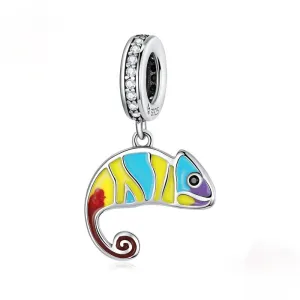 Women's Pendant S925 Sterling Silver Chameleon Bracelet Pendant for girls
