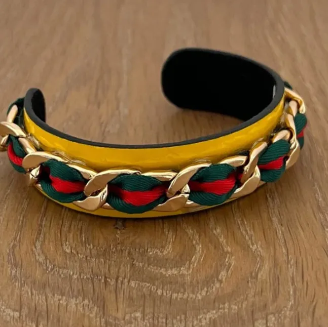 Yellow Ribbon Cuff Bracelet