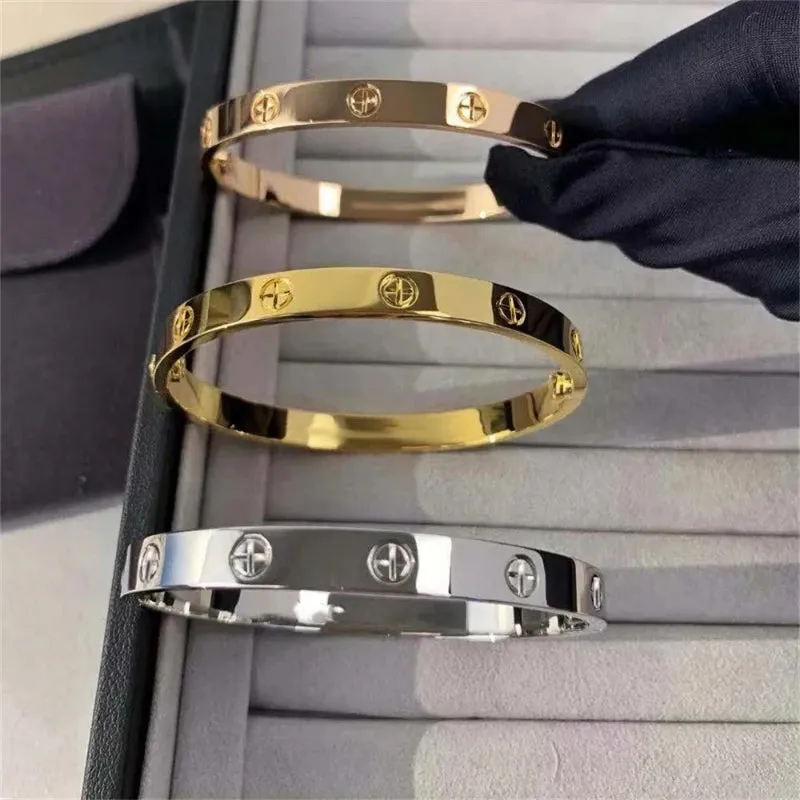 Zircon Encrusted Stainless Steel Bangle Bracelets for Women